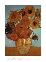 Sunflowers on Blue, c.1888 Fine Art Print