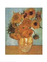 Vase with Twelve Sunflowers, 1888 by Vincent Van Gogh, 1888 - various sizes