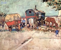 Encampment of Gypsies with Caravans, near Arles, c.1888 Fine Art Print