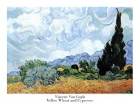 A Wheat Field with Cypresses, c.1889 Framed Print