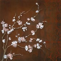 Cherry Blossoms on Cinnabar II Fine Art Print