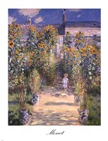 The Artist's Garden at Vetheuil with Boy, c.1880 Fine Art Print