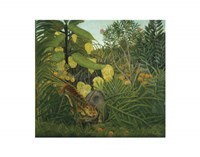 The Fight Between a Tiger and Buffalo, 1908 Fine Art Print