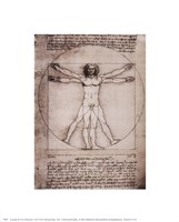 Vitruvian Man, 1492 by Leonardo Da Vinci, 1492 - 8" x 10"
