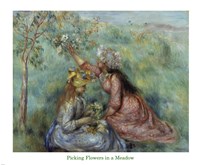 Girls Picking Flowers in a Meadow