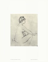 Bather Drying Herself - drawing by Pierre-Auguste Renoir - 14" x 18"