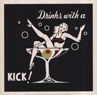 Drinks with a Kick by Retro Series - 12" x 12"