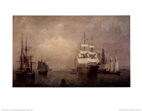 Merchantmen Off Boston Harbor Fine Art Print