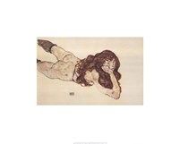 Nude Lying on Her Stomach by Egon Schiele - 20" x 16"