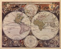 New World Map, 17th Century Framed Print