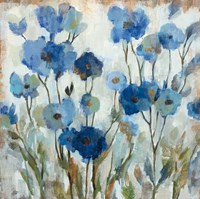 Abstracted Floral in Blue Fine Art Print