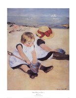 Children Playing On The Beach Fine Art Print
