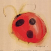 Ladybug On Taupe Fine Art Print
