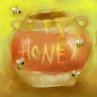 Honey Pot And Bees Fine Art Print