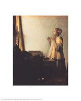 Woman With A Pearl Necklace Fine Art Print