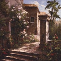 Courtyard With Flowers Fine Art Print