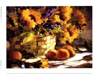 Sunflowers With Purple Fine Art Print