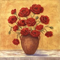 Red Ranunculus In French Vase Fine Art Print