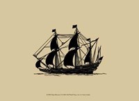 Ship Silhouette I Framed Print