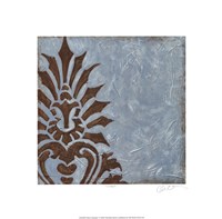 Silver Damask I Framed Print