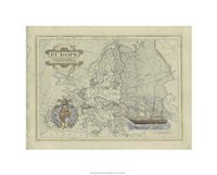 Antique Map Of Europe by Jillian Jeffrey - 26" x 20"