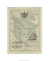 Antique Map Of North America Giclee