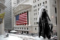 New York Stock Exchange and George Washington Statue Fine Art Print