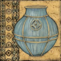 Square Cerulean Pottery I Fine Art Print