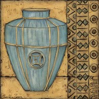 Square Cerulean Pottery II Fine Art Print
