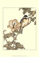 Oriental Bird On Branch I Fine Art Print