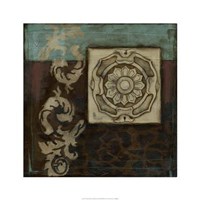 Damask Tapestry Wrosette II Framed Print