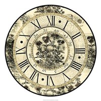 Antique Floral Clock by Vision Studio - 22" x 22"
