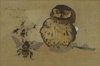 Owl and Bees Fine Art Print
