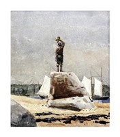 Boy Hailing Schooners Fine Art Print