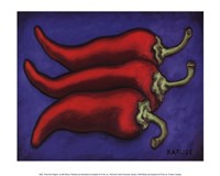 Three Chilli Peppers Framed Print