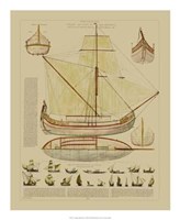 Antique Ship Plan I Giclee