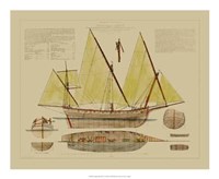 Antique Ship Plan V Giclee