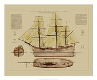 Antique Ship Plan VII Giclee