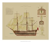 Antique Ship Plan VIII Giclee