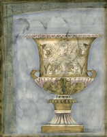 Small Urn And Damask I Fine Art Print