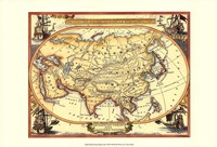 Small Nautical Map Of Asia Fine Art Print