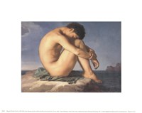 Jeune Homme nu Assis au Boro de la Mer Fine Art Print