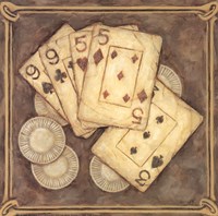 Poker - Nines and Fives by Judy Kaufman - 8" x 8"
