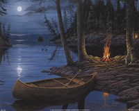 Camp Fire Canoe Fine Art Print