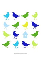 Animal Sudoku in Blue I Framed Print