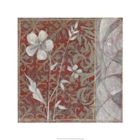 Taupe and Cinnabar Tapestry II Framed Print