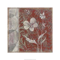 Taupe and Cinnabar Tapestry III Framed Print