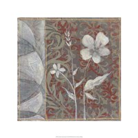 Taupe and Cinnabar Tapestry IV Framed Print