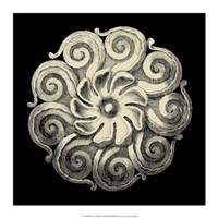 Black and Tan Rosette I Fine Art Print