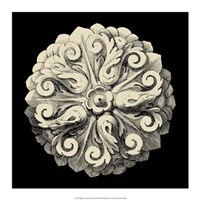 Black and Tan Rosette II Fine Art Print